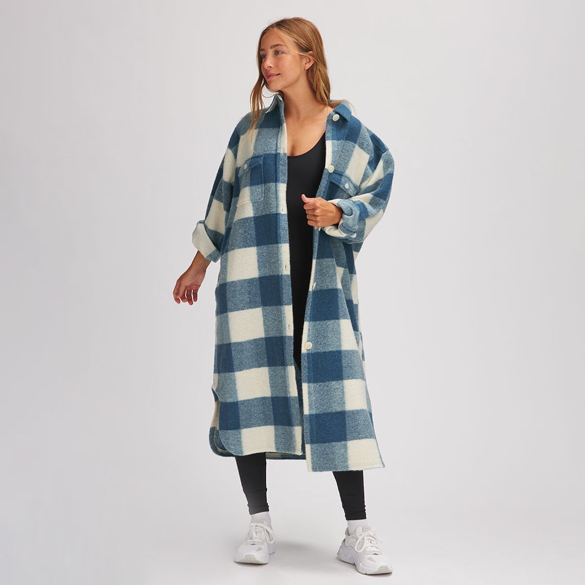 Long plaid sale coat womens