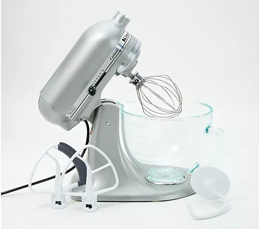 Make Your Selection: KitchenAid 5-qt Tilt Head Glass Bowl Stand Mixer w/ Flex Edge | QVC