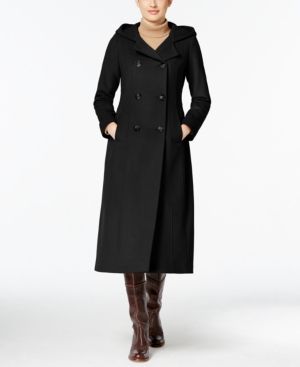Anne Klein Hooded Wool-Cashmere Double-Breasted Maxi Coat | Macys (US)