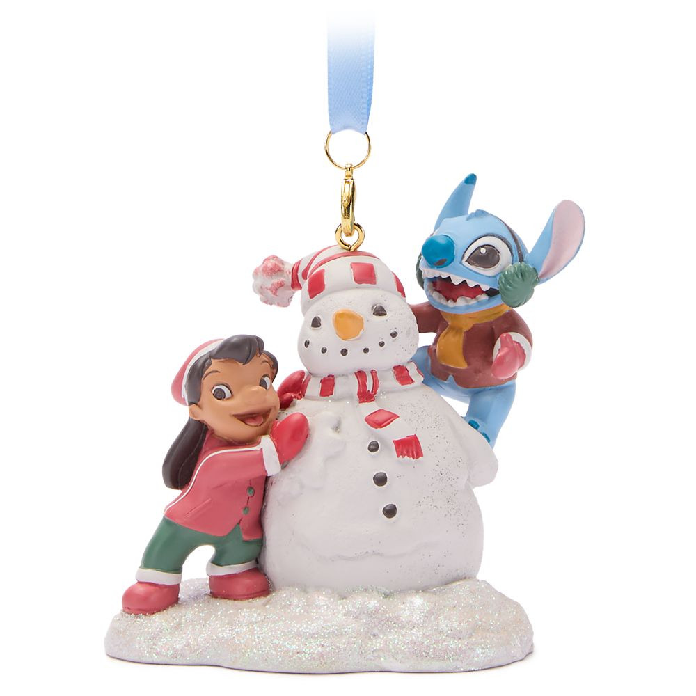 Lilo & Stitch with Snowman Sketchbook Ornament | Disney Store
