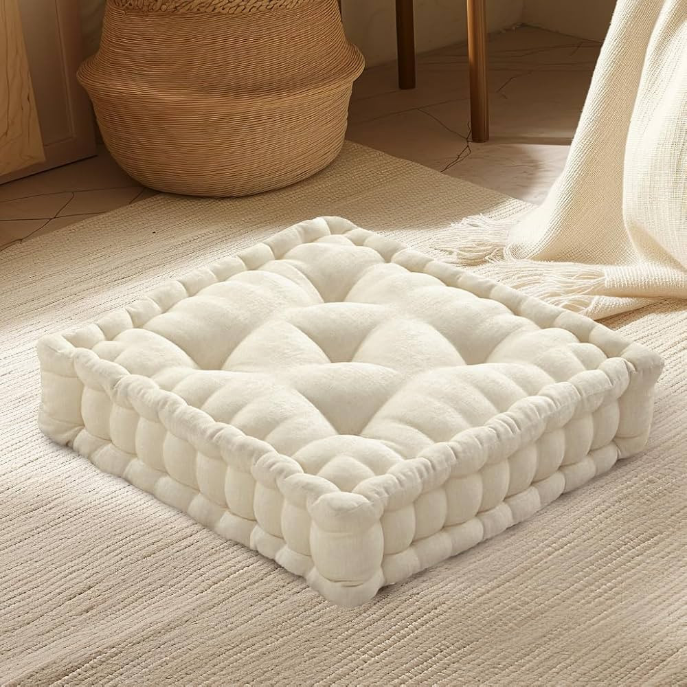 Codi INNA Floor Pillow, Large Cushions Sitting for Adults | Square Tufted Chenille Pillows Seat f... | Amazon (US)