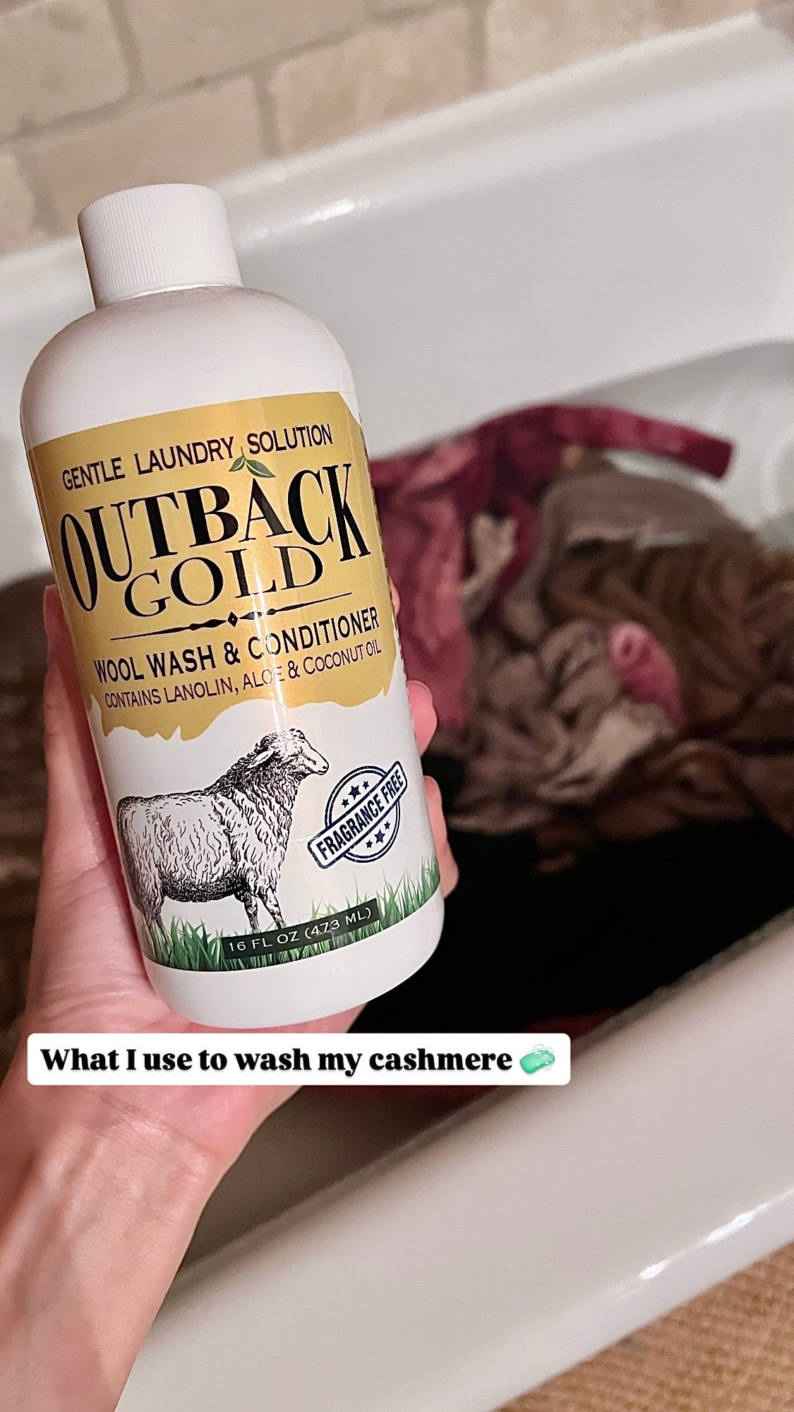 I’ve used this for a year now and it works great! I prefer the unscented version and I wash a few cashmere items in my bathtub all together then dry on a towel on a sunny day! 🧡 #cashmere 

#LTKootd #LTKOver40 #LTKHome