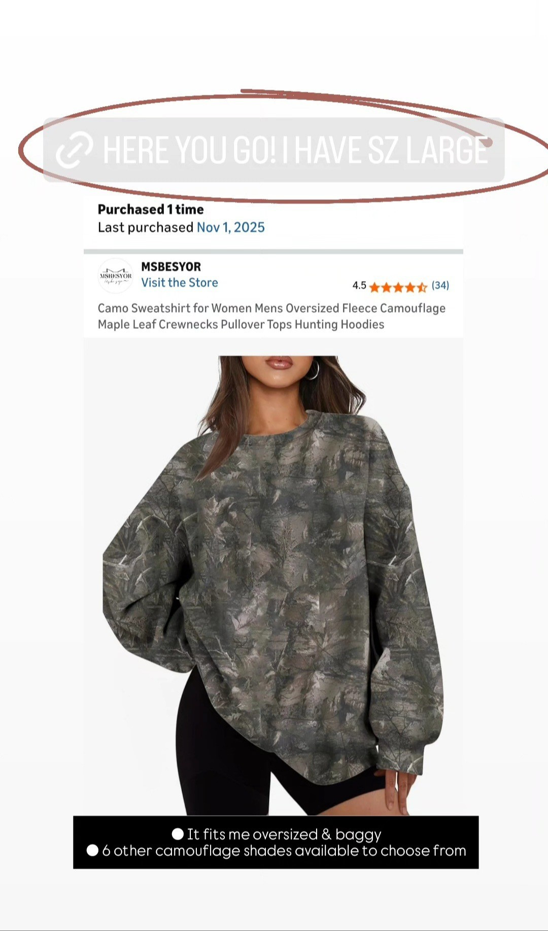 Sz lg in this camouflage swearshirt. Also from my stories including the items I talked about, my non toxic nail polish, ilia lip color i have on (the black ribbed sports bra I keep re wearing a lot & the *regular* nude colored everyday wireless bra I wore on Tuesday (super comfy!) with my baggy jeans (sz 8 regular) & hoodie (sz large & so soft- i have it in 3 colors) . The ribbed black 3 pack tanks Ive been loving & wearing whenever i want light support & dont feel like wearing a bra. The chicme shelf bra tank tops I LOVE wearing out under my hoodies, jackets, flannels etc- i have these tanks in SIX colors sz large, theyre so comfy & feel good on - the Alastin transFORM cream i apply every day & highly recommend if you're iso a phenomenal restorative formula after having plastic surgery for healing, collagen repair, firming etc. Not inexpensive but imo worth it. I use Active repair items on myself & my fam for anything that goes wrong, lol, cuts scrapes, etc etc. Also icluding my 2 scar treatments im using on my incision areas #non toxic #ingredients matter #en bloc breast explant w mastopexy surgery healing & recovery 6wks post op ice packs holistic non toxic over40 over50 detoxing repair post surgical helps icing aches pain discomfort #what i appreciate love use and recommend for holistic healing and recovering after surgical procedures #newport beach whole body wellness

#LTKSeasonal #LTKActive #LTKOver40