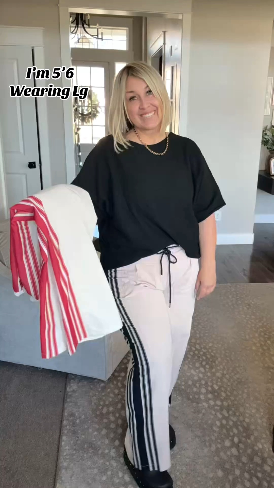 The side stripe gives that long, lean look (yes please 🤍) and the relaxed fit is perfect for real life—running errands, working from home, or casual days out.

wide leg track pants outfit midsize fashion over 40 casual chic comfortable outfits everyday style athleisure elevated casual flattering pants for women over 50 side stripe pants outfit neutral outfit ideas relaxed fit pants styling

#LTKMidsize #LTKOver40 #LTKootd