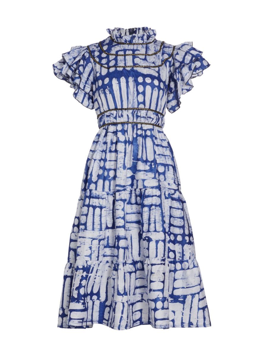 Adun Ruffle-Sleeve Midi-Dress | Saks Fifth Avenue