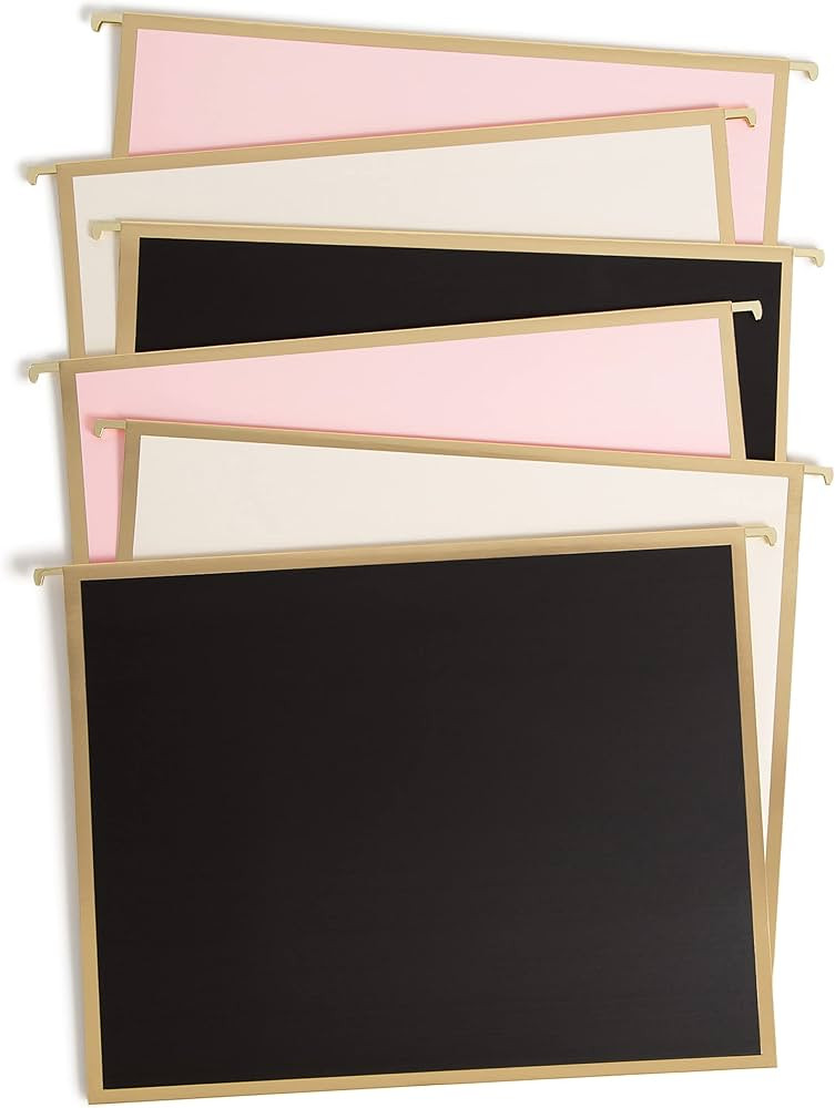U Brands Classic Outline Hnaging File Folders, Office Supplies, Letter Size, Black, White and Pin... | Amazon (US)