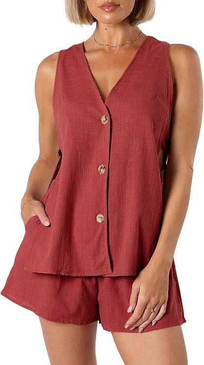 Tankaneo Womens Summer Vacation Outfits Beach Travel Cruise Resort Wear 2 Piece Short Sets Casual... | Amazon (US)