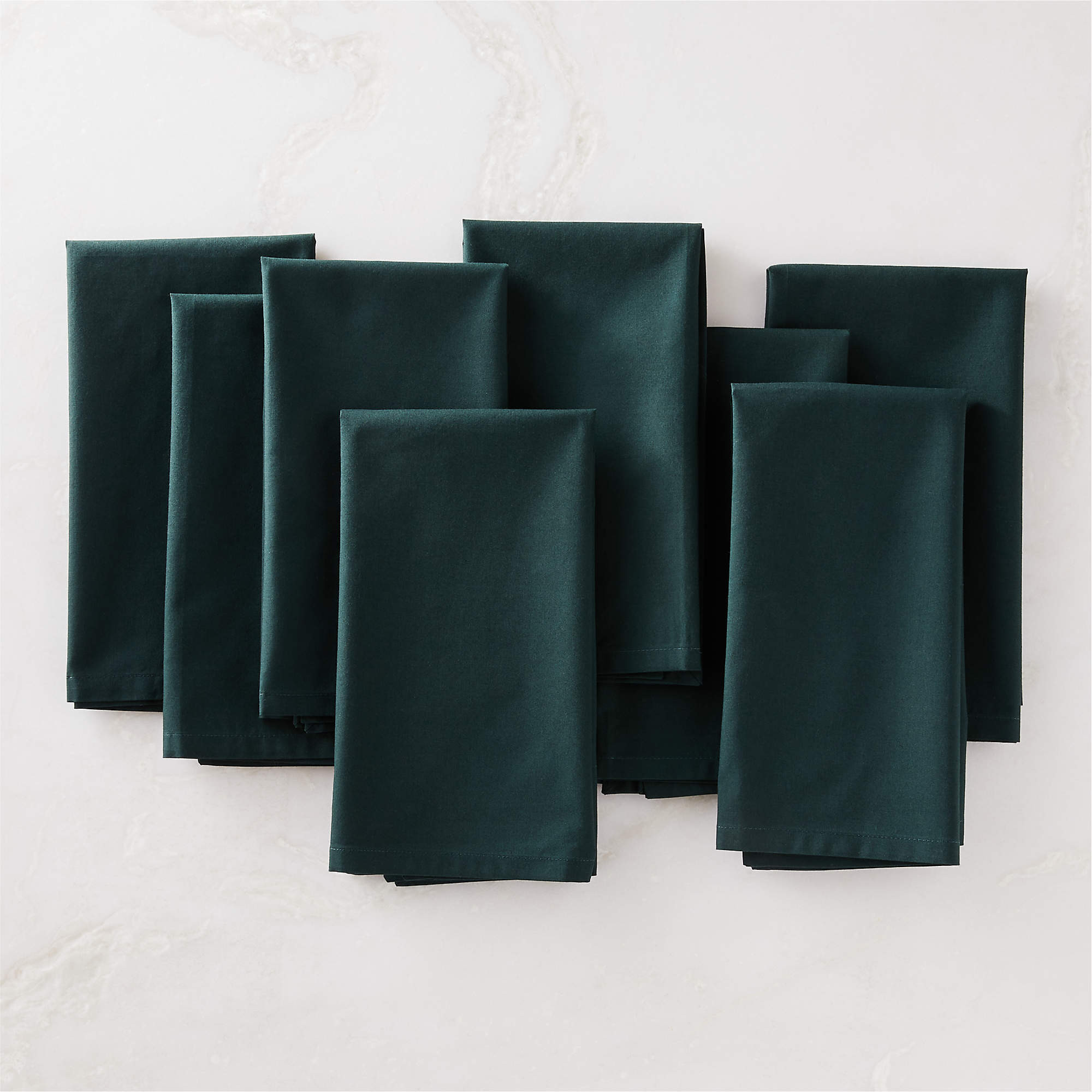 Poplin Modern Dark Green Cloth Dinner Napkins Set of 8 + Reviews | CB2 | CB2
