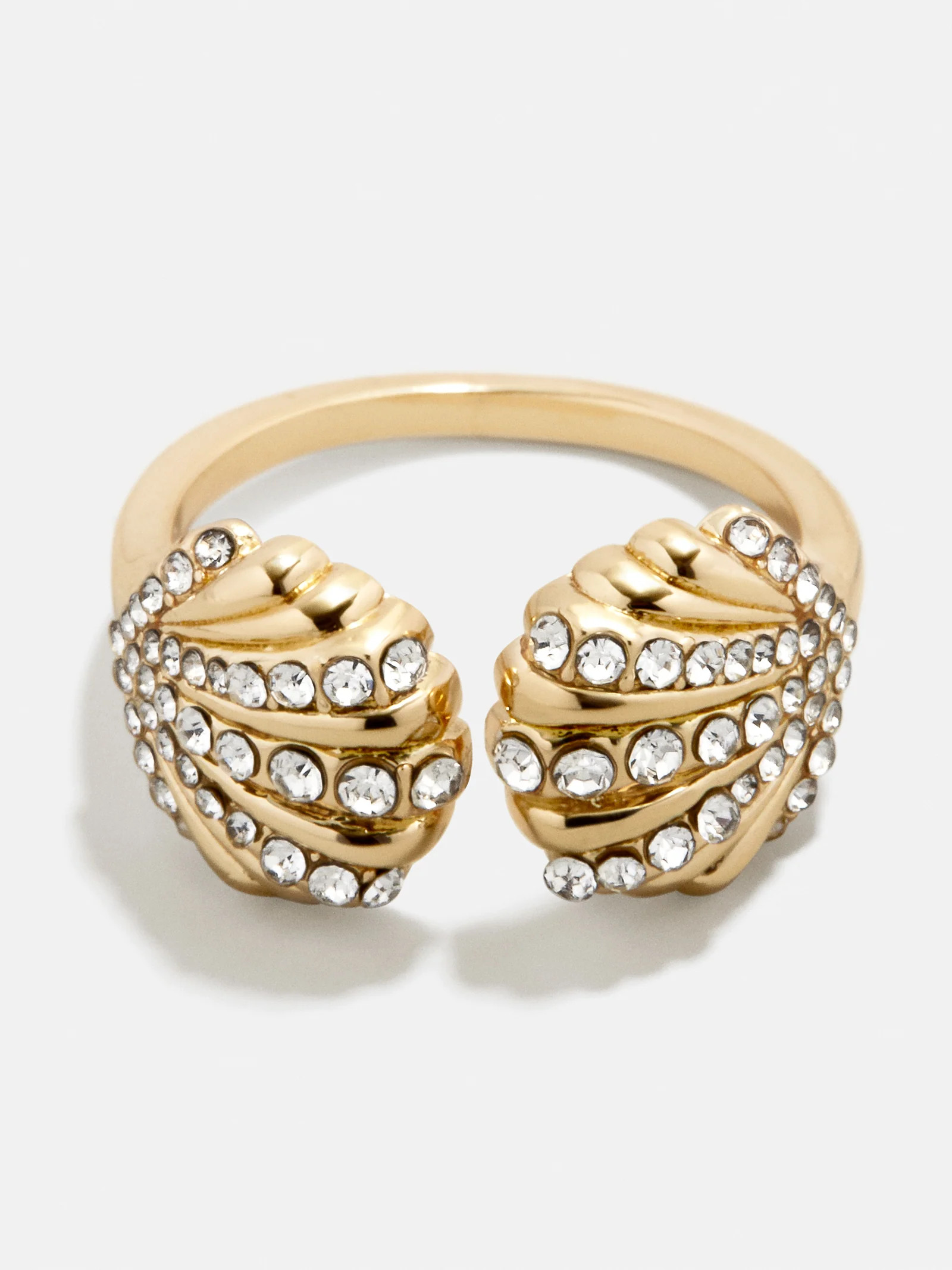 Halle Seashell Ring - Gold/Pavé | BaubleBar