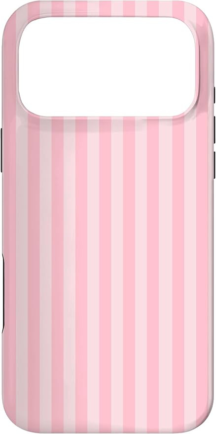 Pastel Pink Stripes Geometric Vertical Lines Trendy Pattern Case for iPhone 17 Pro Max | Amazon (US)