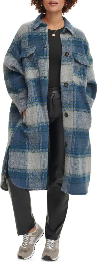 Levi's® Plaid Longline Coat | Nordstrom | Nordstrom