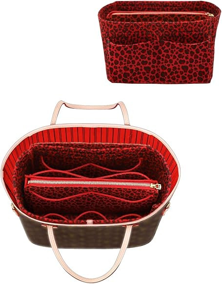 LEXSION Felt Purse Bag Organizer Insert with zipper Bag Tote Shaper Fit Speedy Neverful PM MM | Amazon (US)