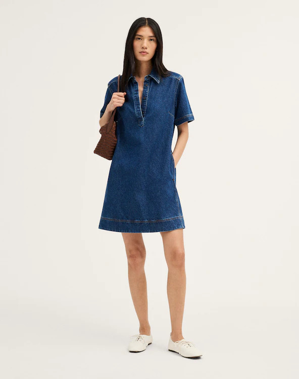 Polo Mini Dress in Airy Denim | Madewell