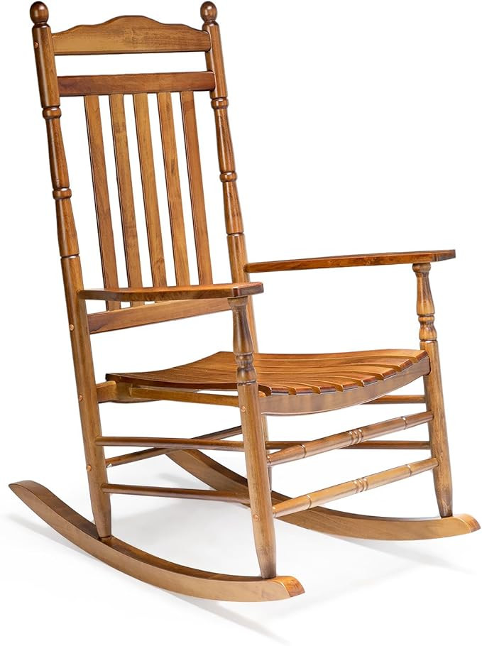 VINGLI Wooden Rocking Chair Outdoor, Patio Rockers with High Back, Support 450 LBS Rocking Chairs... | Amazon (US)