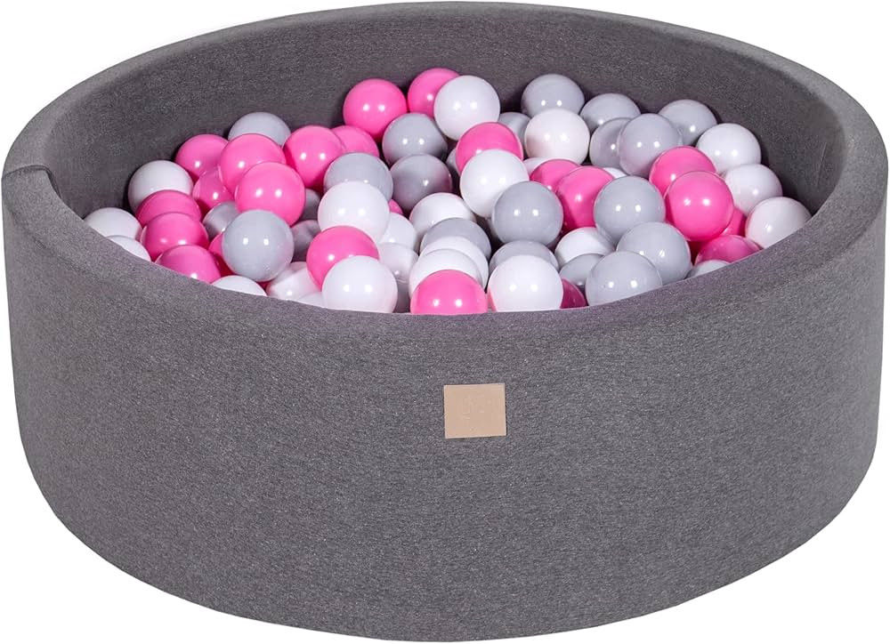MEOWBABY Foam Ball Pit 35 x 11.5 in /200 Balls Included ∅ 2.75in Round Ball Pit for Baby Kids S... | Amazon (US)