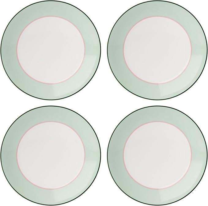 Kate Spade New York Make It Pop Dinner Plate, S/4, 6.90, Green/Pink | Amazon (US)