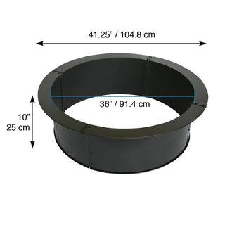 BLUE SKY OUTDOOR LIVING Heavy-Duty 36 in. x 10 in. Round Steel Wood Fire Pit Ring with 2.7 mm St... | The Home Depot