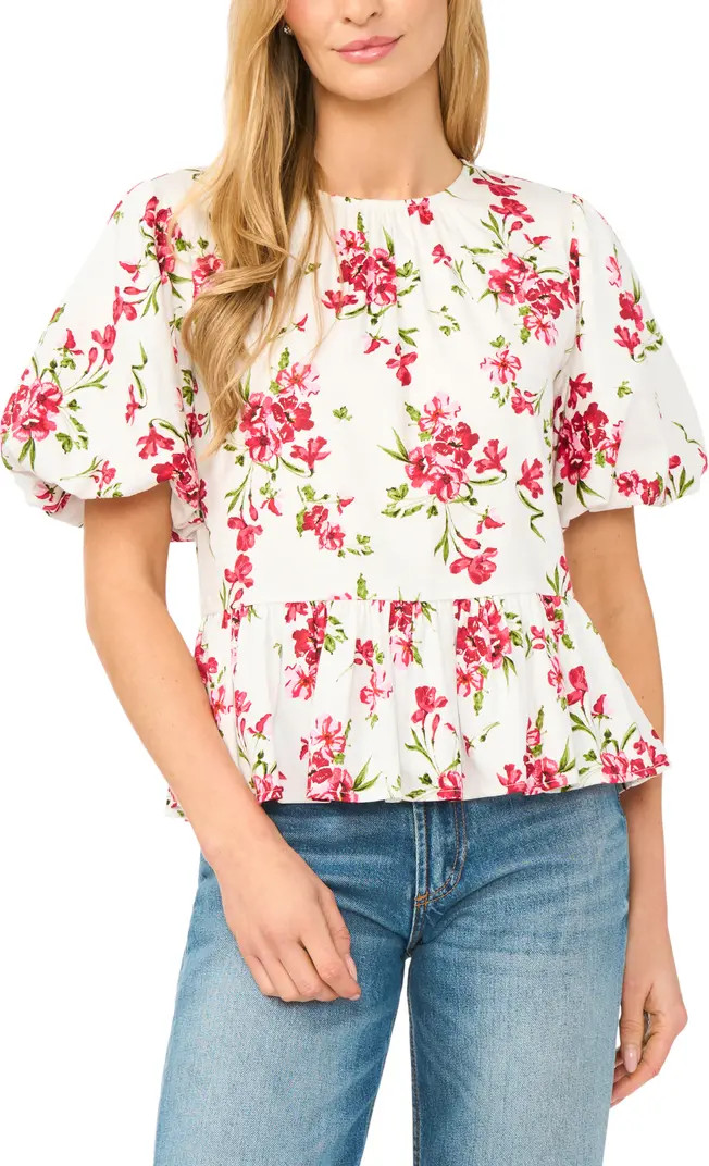 Puff Sleeve Floral Print Shirt | Nordstrom