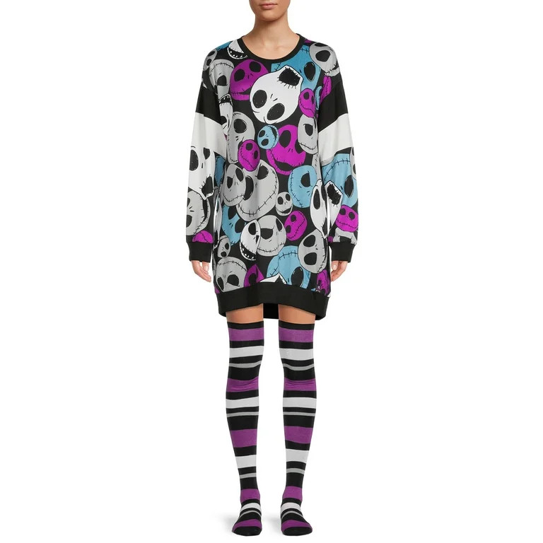 Disney's Nightmare Before Christmas Crew Women's and Women's Plus Sleepshirt with Socks, 2-Piece | Walmart (US)