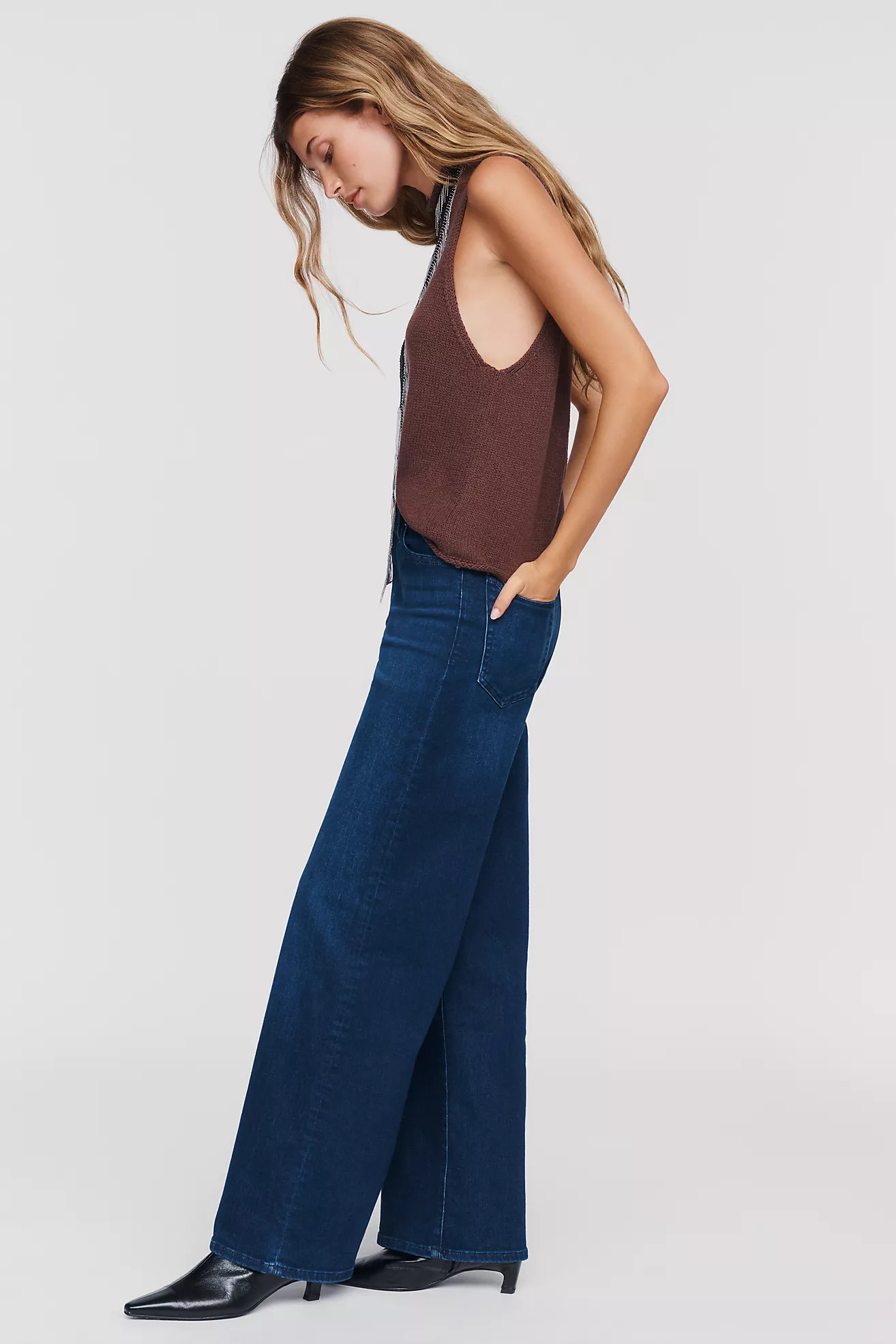 FRAME Le Slim Palazzo High-Rise Wide-Leg Jeans | Anthropologie (US)