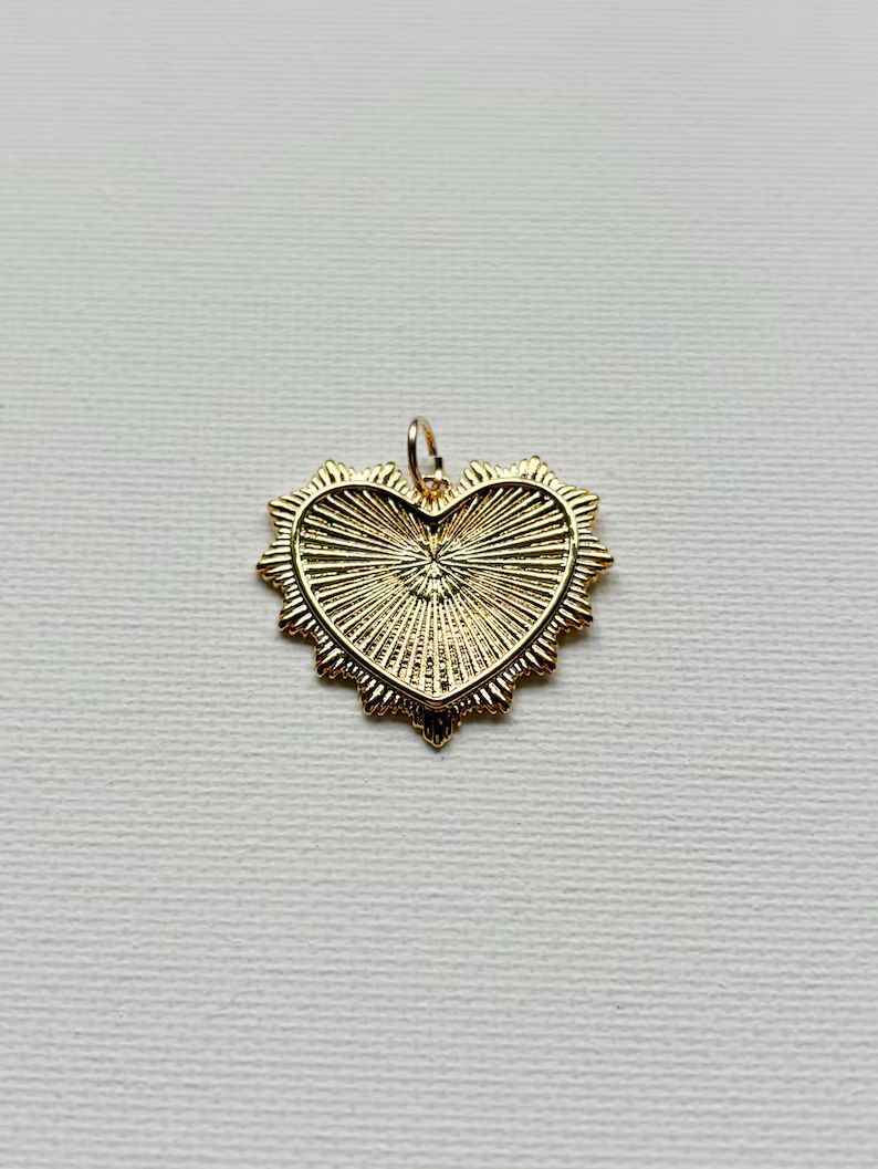 Gold Heart Pendant Heart Medallion Pendant Interchangeable Charm - Etsy | Etsy (US)