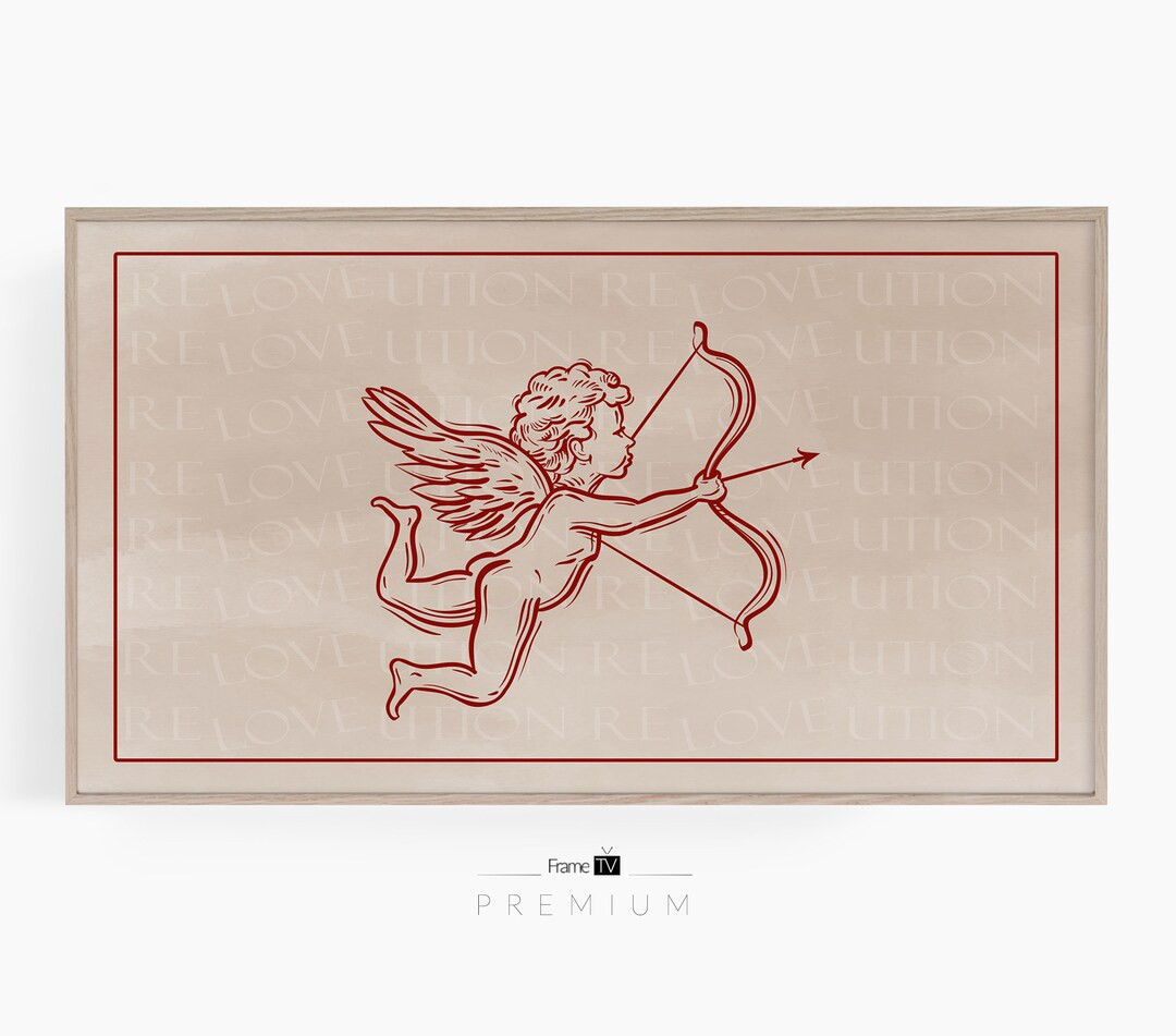 Valentines Day Samsung Frame TV Art Cupid and Reloveution Sign Frame TV 4k Art Romantic Love Amur... | Etsy (US)