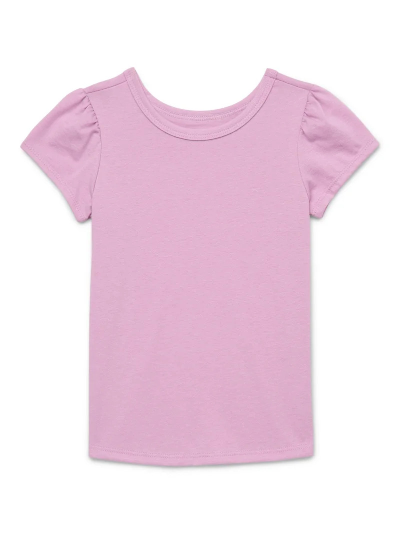 Garanimals Toddler Girl Short Puff Sleeve Solid T-Shirt, Sizes 18M-5T | Walmart (US)