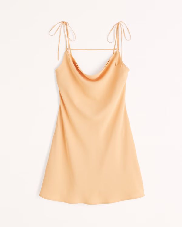 Tie-Strap Cowl Neck Mini Dress | Abercrombie & Fitch (US)