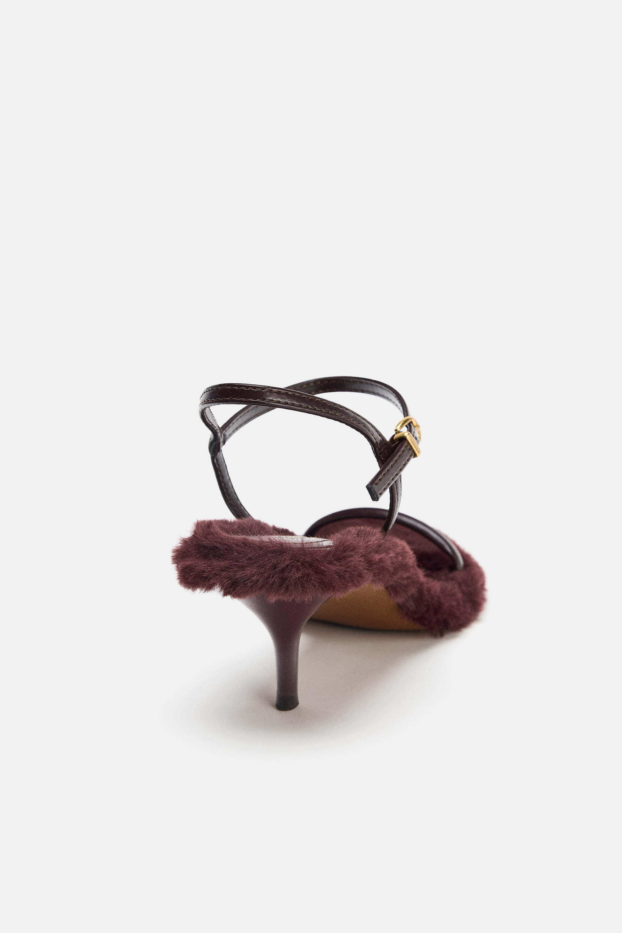 FAUX FUR SOLE HEELED SANDALS | Zara US