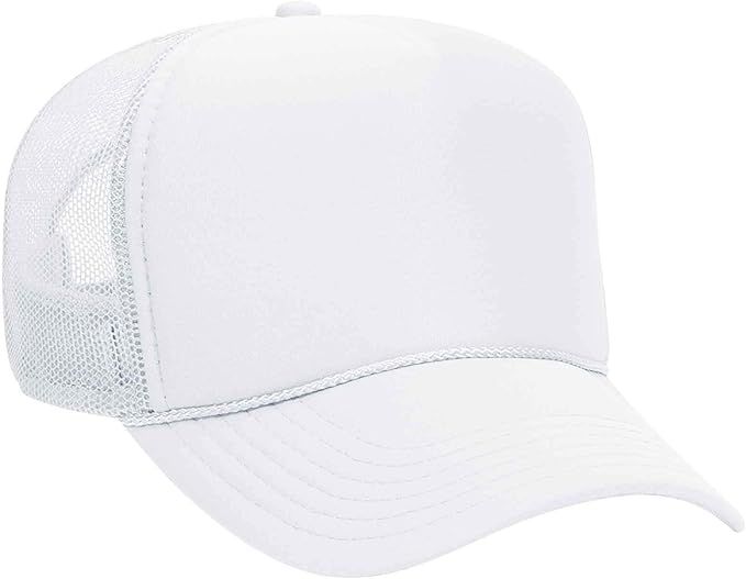 Otto Cap 5 Panel Mid Profile Mesh Back Trucker Hat Polyester Foam Front | Amazon (US)