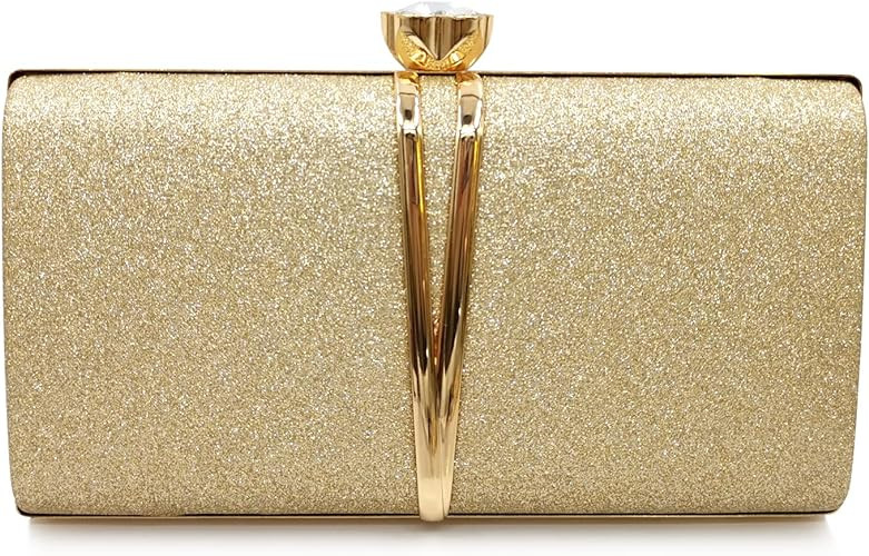 Aovtero Evening Bag Clutch Purses Women Wedding Party Bridal Handbag with Chain | Amazon (US)