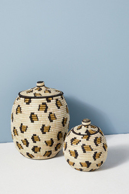 Cheetah Lidded Basket | Anthropologie (US)