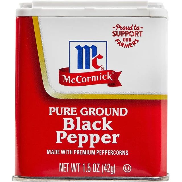 McCormick Non-GMO Kosher Pure Ground Black Pepper, 1.5 oz Can | Walmart (US)
