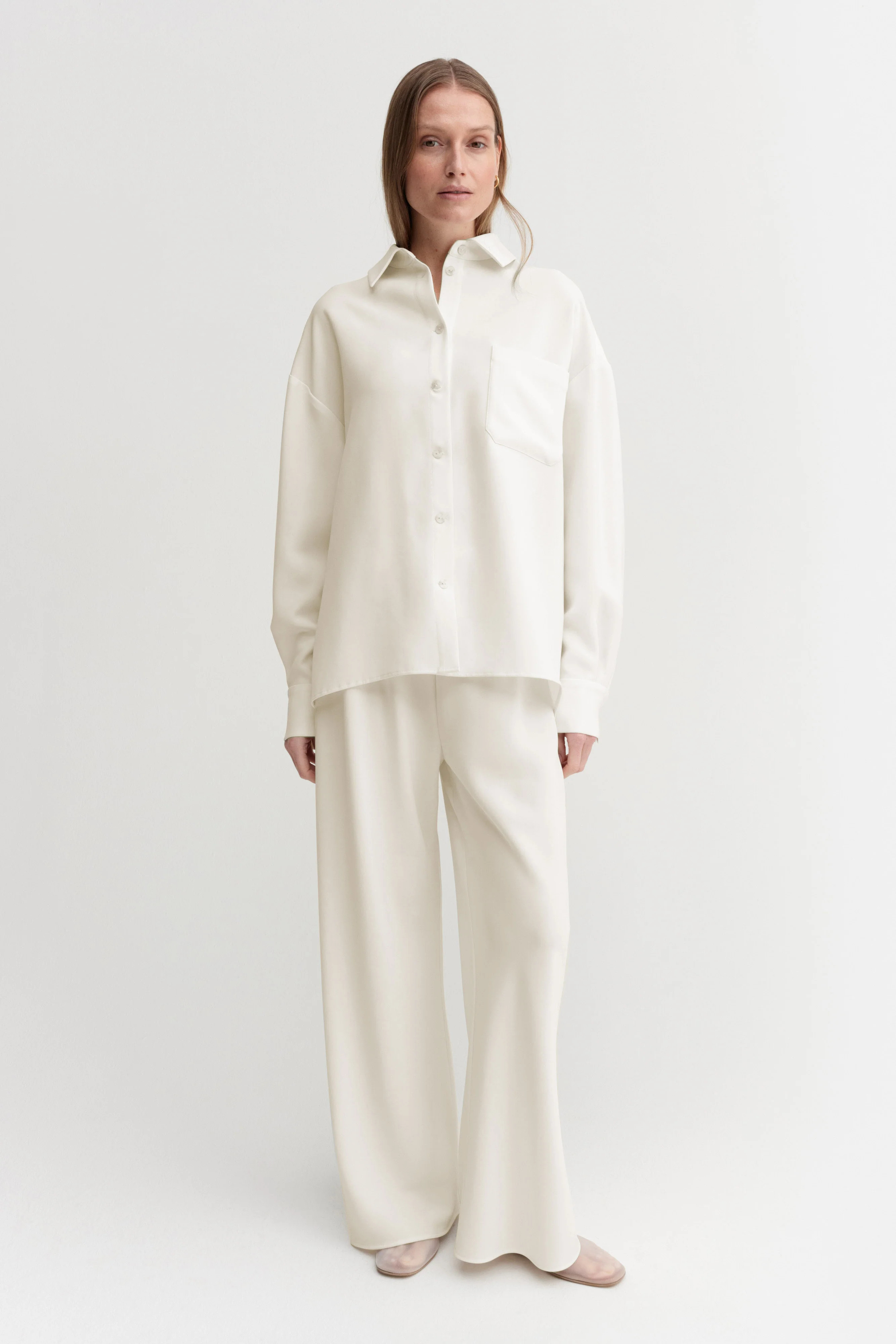 Finn Crepe Shirt, cream | Almada Label