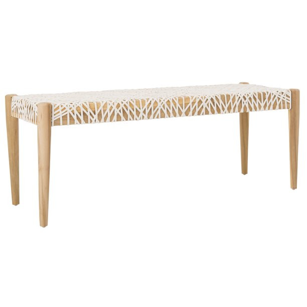 Safavieh Bandelier Tufted Bench, Off-White and Natural - Walmart.com | Walmart (US)