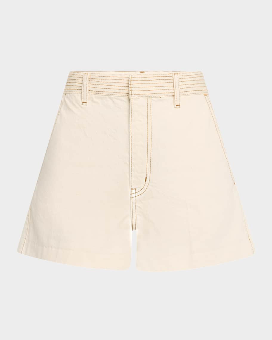 The Trapunto Denim Shorts | Neiman Marcus
