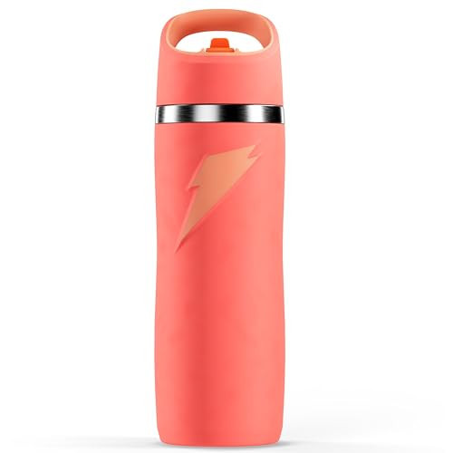 Gatorade 'Overtime' 22oz Stainless Steel Water Bottle, Straw Cap, Coral | Amazon (US)
