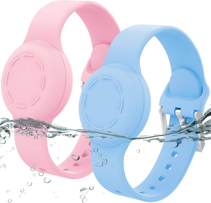 Waterproof Airtag Bracelet for Kids, Silicone Wristband Compatible with Apple Air Tag Hidden Hold... | Amazon (US)