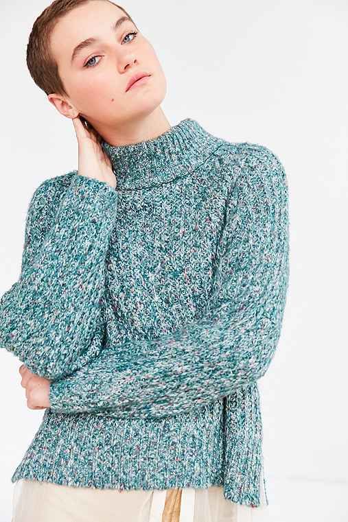 Silence + Noise Easton Mock Neck Sweater,OLIVE,XS | Urban Outfitters US