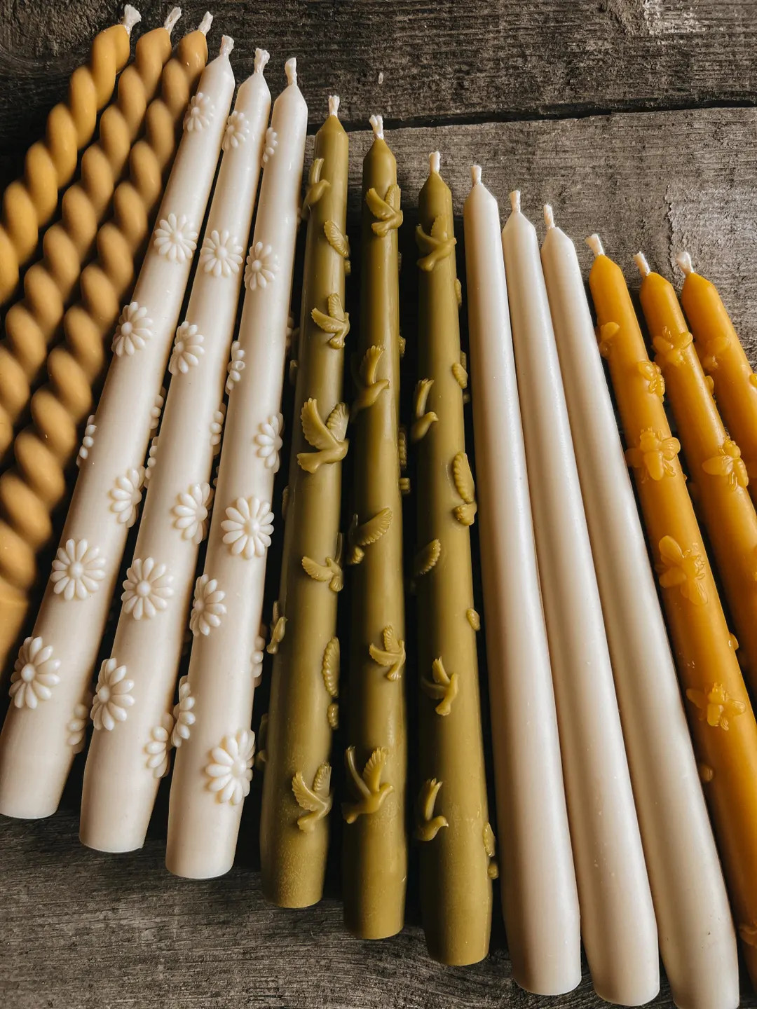 Taper Candles Beeswax, Candlesticks, Colored Tapers, Decorative Bird Candles, Dinner Taper Candle... | Etsy (US)