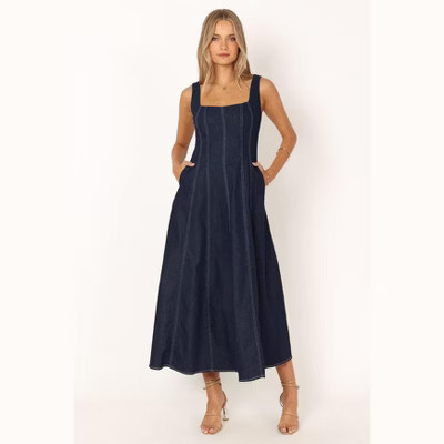 Petal and Pup Womens Callum Midi Dress - Dark Denim M | Target