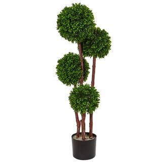 Indoor/Outdoor Boxwood Topiary Artificial Tree UV Resistant | The Home Depot