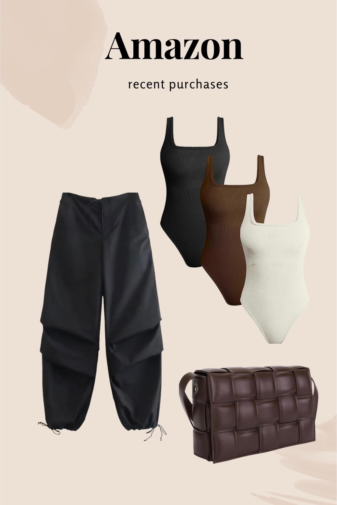 Recent fashion finds from Amazon! 

Sizing:
Pants - XL
Bodysuits - Large (super stretchy) 

#amazon
#amazonfashion
#amazonfinds
#midsize
#brownbag
#parachute
#pants
#ribbed
#ribbedbodysuits
#bodysuits

#LTKunder50 #LTKcurves #LTKxPrimeDay