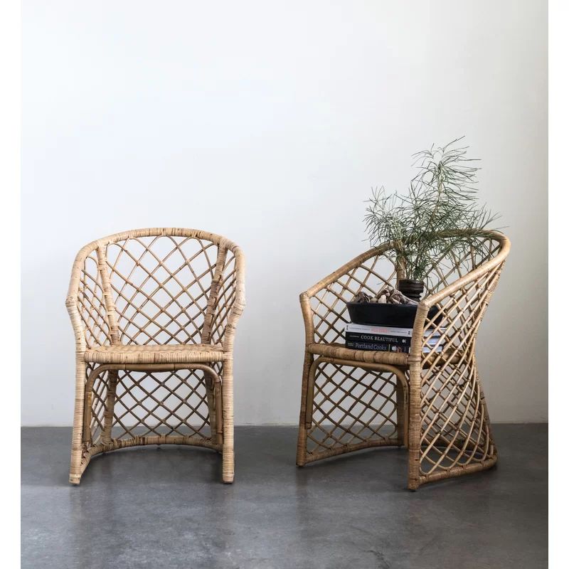 Aadi Handwoven Rattan 16" Armchair | Wayfair North America