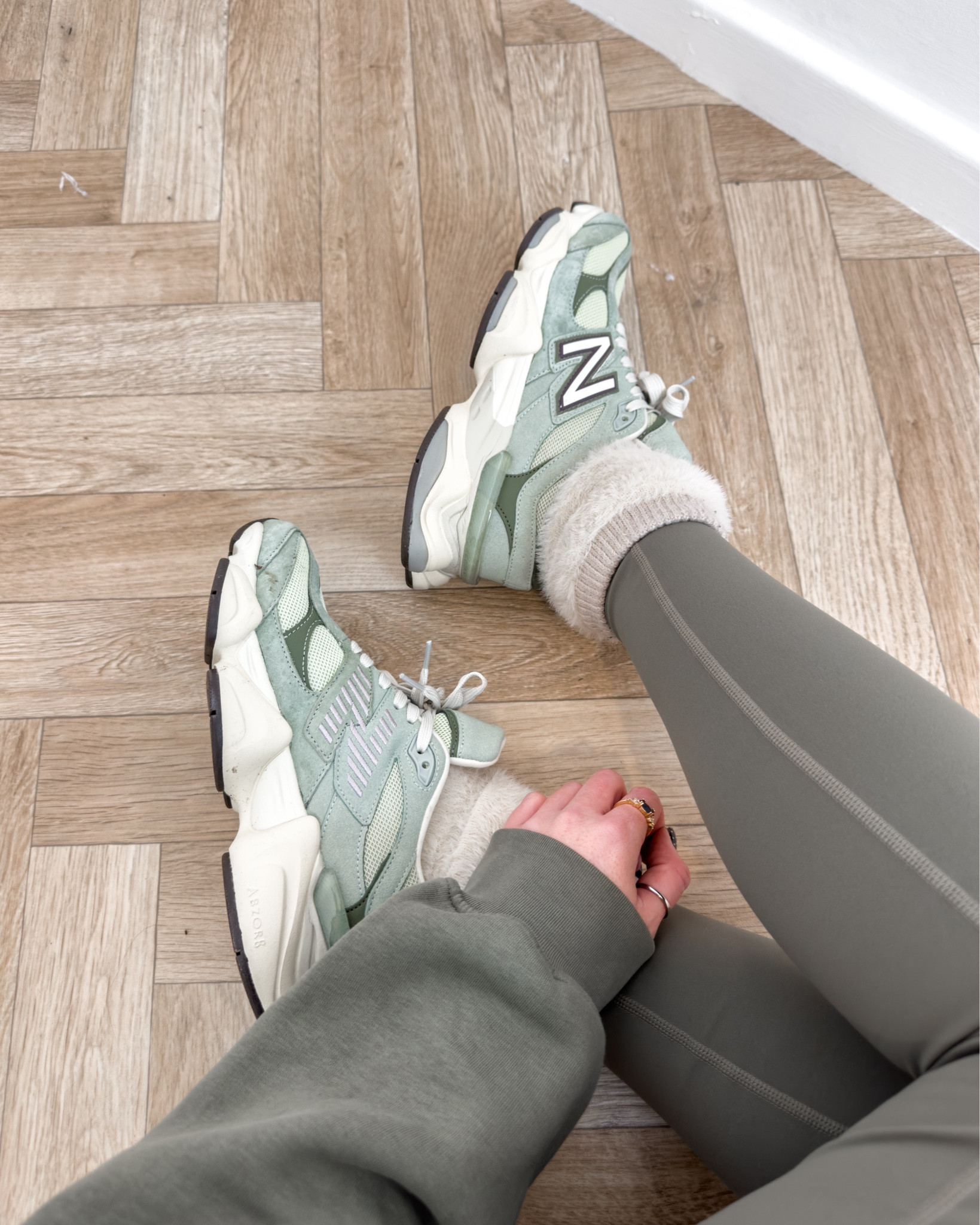 khaki athleisure set, khaki leggings outfit, khaki sweatshirt outfit, Couture Club khaki set, New Balance 9060 olivine trainers, green trainers outfit, matchy lounge set, coordinated athleisure look, work from home outfit, cosy casual outfit, neutral sporty outfit, elevated loungewear set, comfortable everyday outfit, minimalist athleisure style 

#LTKeurope #LTKuk #LTKfitness