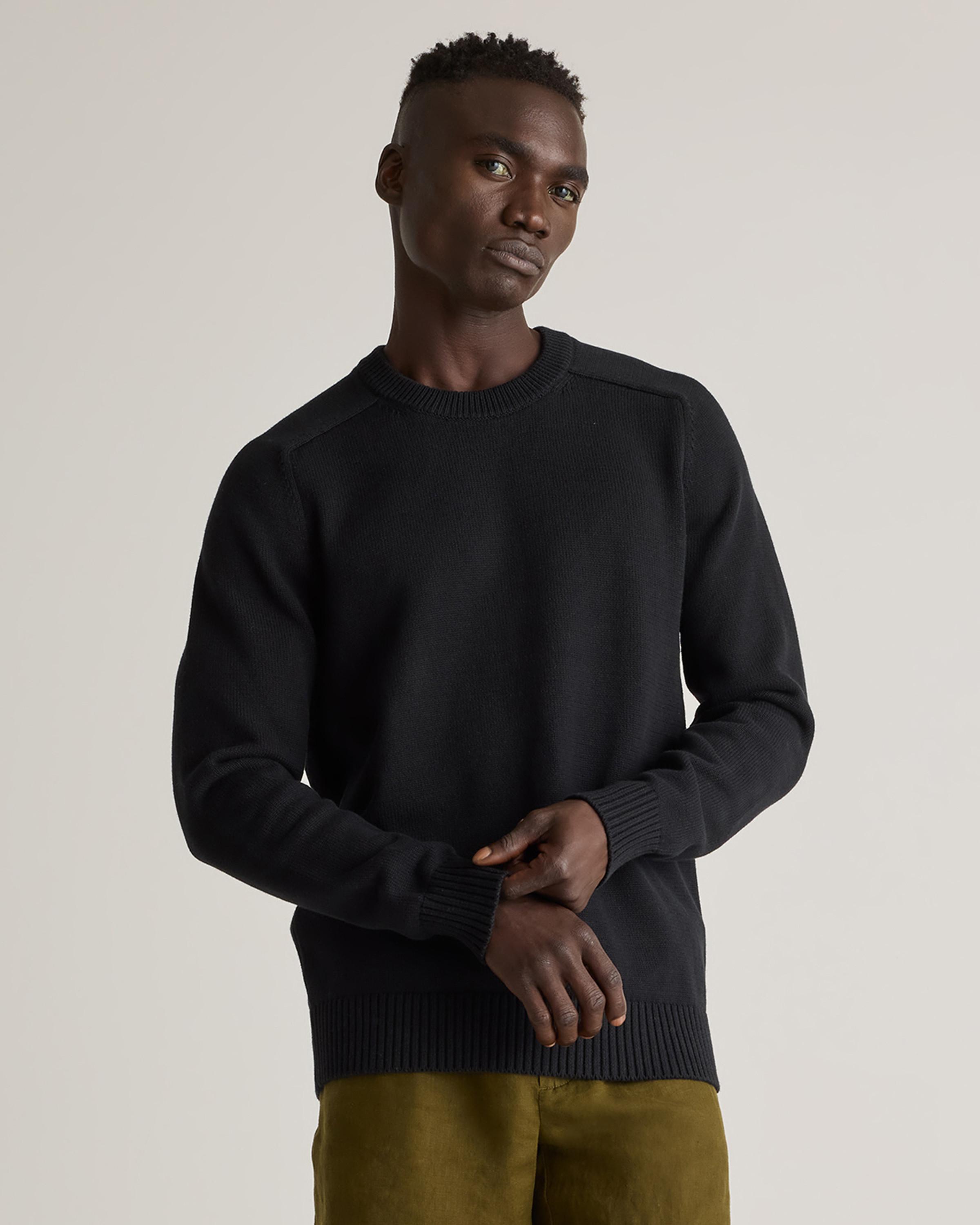 Quince | Men's Crewneck Sweater in Black, Size Medium, Organic Cotton | Quince