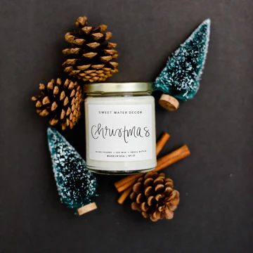 Christmas Soy Candle - Clear Jar - 9 oz | Sweet Water Decor, LLC