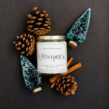 Christmas Soy Candle - Clear Jar - 9 oz | Sweet Water Decor, LLC