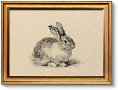 VIYYIEA Framed Easter Wall Art Decor for Living Room,Sketch Easter Bunny Decorations,Neutral Rabb... | Amazon (US)