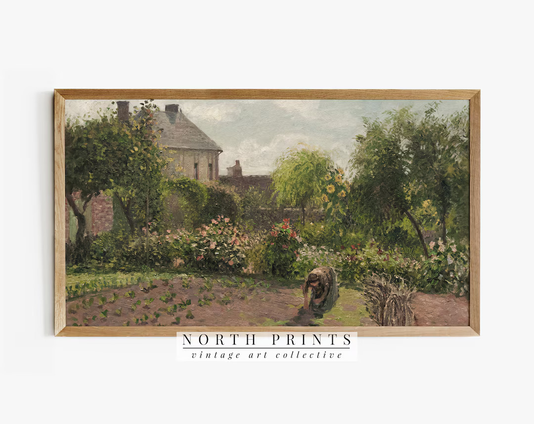 Samsung Frame TV Art | Vintage English Summer Garden DIGITAL Painting | Farmhouse Art #TV44 | Etsy (US)